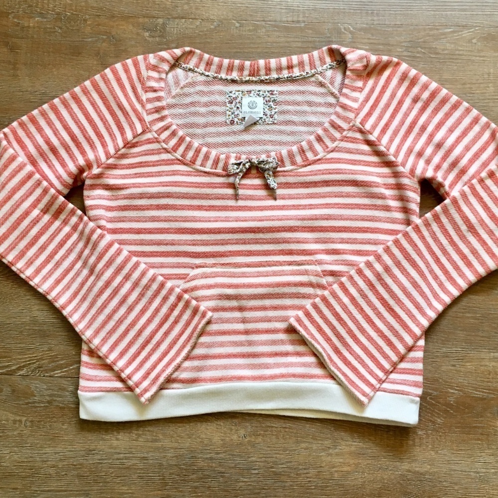 Element Sweater Top Striped Crop Size Medium